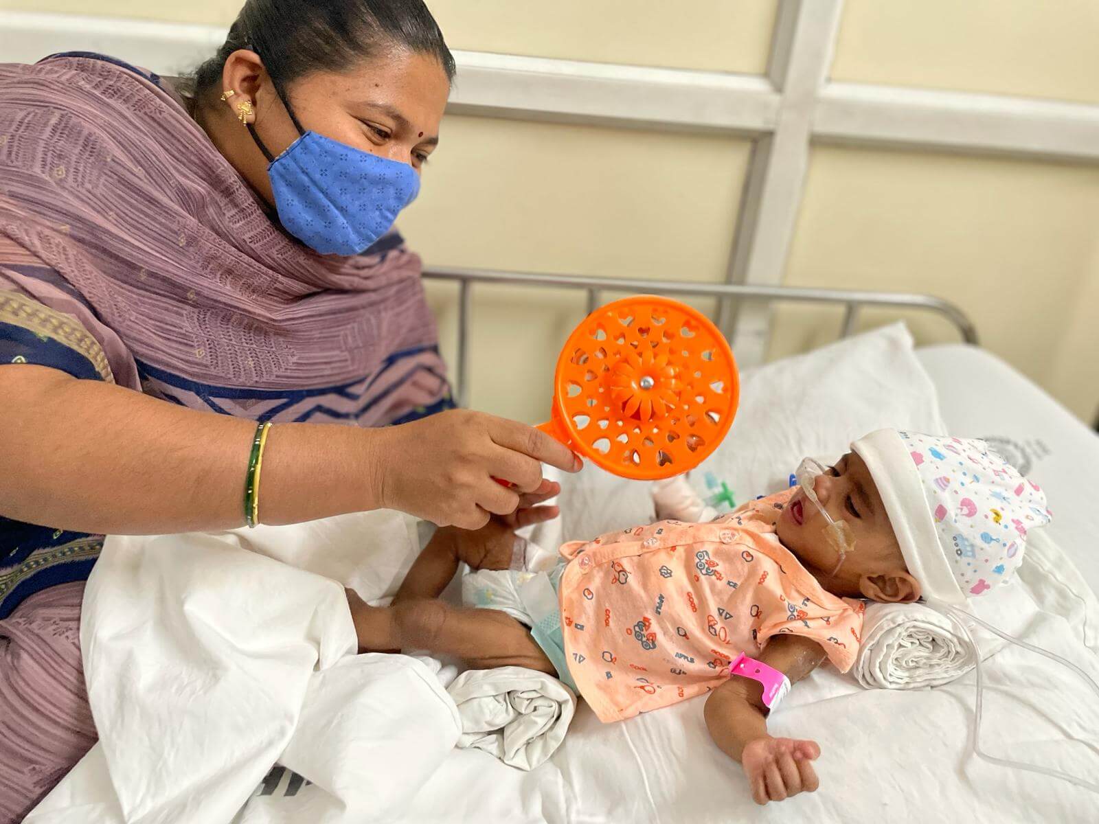 Baby with CHD and mother in Coimbatore, India